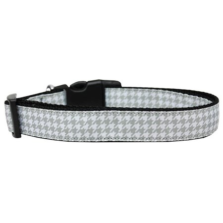 MIRAGE PET PRODUCTS Grey Houndstooth Nylon Dog CollarSmall 125-247 SM